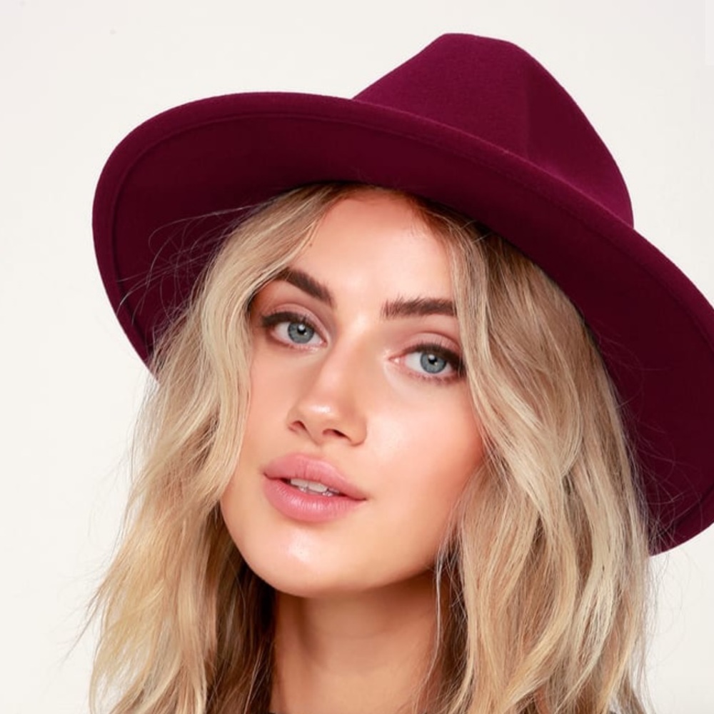 Red Anthropologie Foldable Fedora